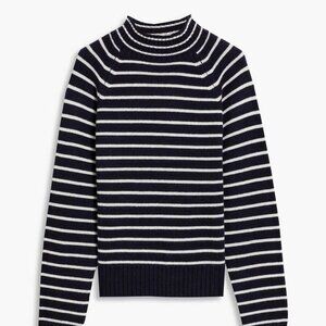 ALEX MILL Roland Striped cashmere funnel neck sweater, small